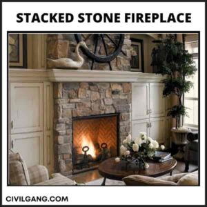 Stacked Stone Fireplace