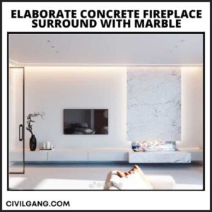 Elaborate Concrete Fireplace Surround With Marble