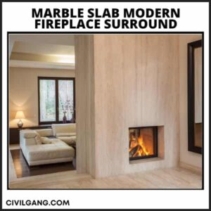 Marble Slab Modern Fireplace Surround