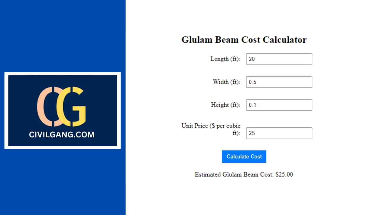 Glulam Beam Cost Calculator CivilGang 2024-carti-downloads-weergeven-cody-mercie
