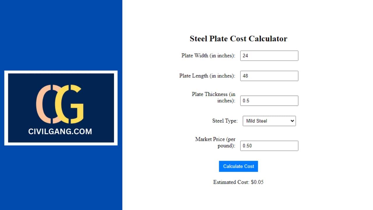 Steel Plate Cost Calculator CivilGang steel-plate-cost-calculator-civilgang