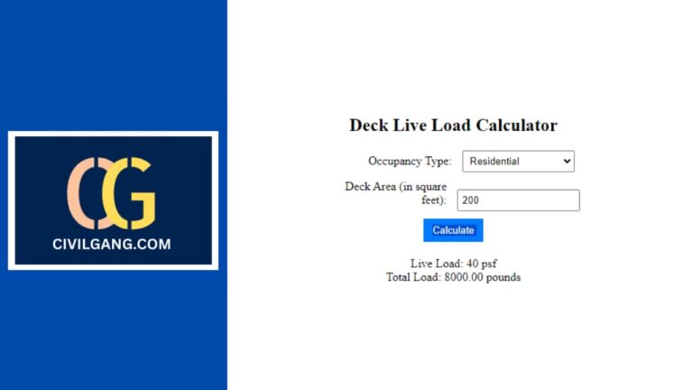 Deck Live Load Calculator - CivilGang